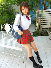 Asian schoolgirl Kana Mimura in white panties - Japarn porn pics at JapHole.com