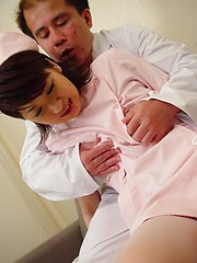 Hairy Japanese teen receives a creampie from the doctor - Japarn porn pics at JapHole.com