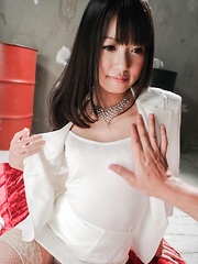 Kotomi Asakura with nasty butt squirts after jumping on joystick - Japarn porn pics at JapHole.com