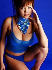 Yoko Matsugane posing in sexy blue bikini - Japarn porn pics at JapHole.com