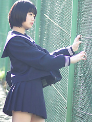 Minori is fresh, cute, and barely 18 years old. She never did chakuero shooting before so we started easy with Japanese schoolgirl cosplay and fan service! - Japarn porn pics at JapHole.com