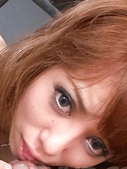 Rui Shiina Asain licks cock and gets it in her aroused beaver - Japarn porn pics at JapHole.com