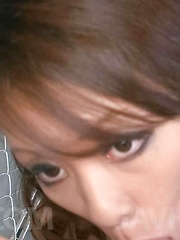 Asuka Asian sucks shlong and takes it between her generous boobs - Japarn porn pics at JapHole.com