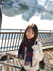 Tomoyo Hoshino Asian in short skirt goes to a walk in the city - Japarn porn pics at JapHole.com