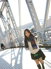 Tomoyo Hoshino Asian in short skirt goes to a walk in the city - Japarn porn pics at JapHole.com