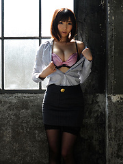 Kurara Horie Asian shows big boobs in satin and hot ass in string - Japarn porn pics at JapHole.com