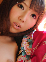 Kurara Horie Asian lets her fine assets to be caressed by the sun - Japarn porn pics at JapHole.com