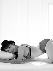 Neo Asian babe shows fine ass in lace panty and hides nude boobs - Japarn porn pics at JapHole.com