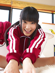 Yuri Hamada Asian slowly takes her sports equipment off for you - Japarn porn pics at JapHole.com