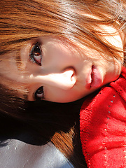 Kurara Horie Asian takes red bra off and shows juicy boobies - Japarn porn pics at JapHole.com