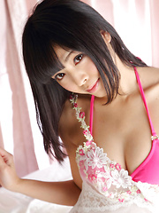 Sakura Sato Asian is playful in bed and shows big tits in bra - Japarn porn pics at JapHole.com