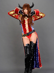Sayuri Ono Asian poses so sexy in warrior suit and long boots - Japarn porn pics at JapHole.com