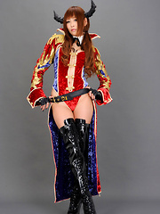 Sayuri Ono Asian poses so sexy in warrior suit and long boots - Japarn porn pics at JapHole.com