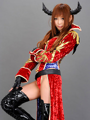 Sayuri Ono Asian poses so sexy in warrior suit and long boots - Japarn porn pics at JapHole.com