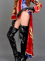 Sayuri Ono Asian poses so sexy in warrior suit and long boots - Japarn porn pics at JapHole.com