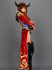 Sayuri Ono Asian poses so sexy in warrior suit and long boots - Japarn porn pics at JapHole.com