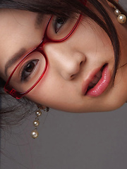 Noriko Kijima Asian is erotic doctor with red fishnets and specs - Japarn porn pics at JapHole.com