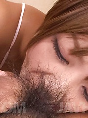 Meguru Kosaka Asian teases dick with hot tits and sucks it well - Japarn porn pics at JapHole.com