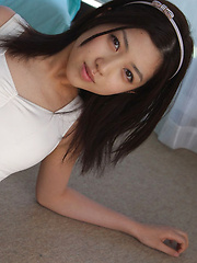 Azusa Togashi Asian doll in white bath suit wants to go outside - Japarn porn pics at JapHole.com