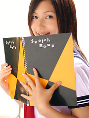 Kaori Ishii Asian is naughty and shows legs under uniform skirt - Japarn porn pics at JapHole.com