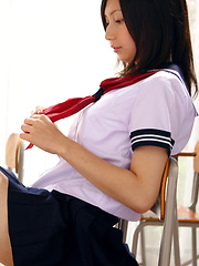 Kaori Ishii Asian is naughty and shows legs under uniform skirt - Japarn porn pics at JapHole.com