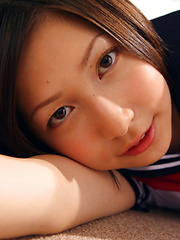 Kaori Ishii Asian is naughty and shows legs under uniform skirt - Japarn porn pics at JapHole.com