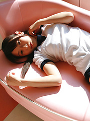 Noriko Kijima Asian in sports equipment is playful in the house - Japarn porn pics at JapHole.com