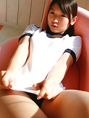 Noriko Kijima Asian in sports equipment is playful in the house - Japarn porn pics at JapHole.com