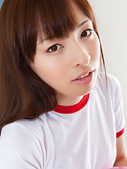 Maho Kiruma Asian with sexy ass in shorts plays with the ball - Japarn porn pics at JapHole.com