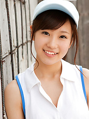 Kana Yuuki Asian takes tennis skirt off while playing with ball - Japarn porn pics at JapHole.com