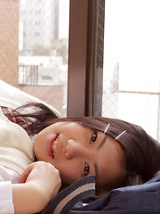Miho Takai Asian in school uniform is very playful before classes - Japarn porn pics at JapHole.com