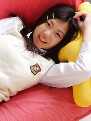 Miho Takai Asian in school uniform is very playful before classes - Japarn porn pics at JapHole.com