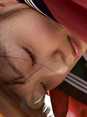 Yuuri Shiina Asian shows nasty behind in panty under uniform - Japarn porn pics at JapHole.com