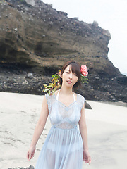 Neo Asian babe in see through dress is like goddess from ocean - Japarn porn pics at JapHole.com