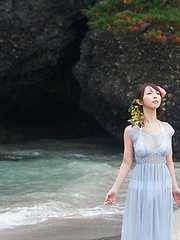 Neo Asian babe in see through dress is like goddess from ocean - Japarn porn pics at JapHole.com