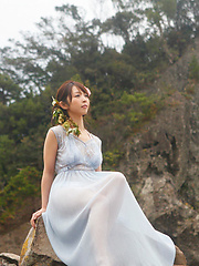 Neo Asian babe in see through dress is like goddess from ocean - Japarn porn pics at JapHole.com