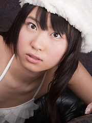 Hijiri Sachi Asian with gloves has juicy tits and twat in white - Japarn porn pics at JapHole.com