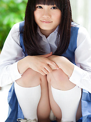 Ai Eikura Asian is shy but shows nasty ass under uniform outdoor - Japarn porn pics at JapHole.com