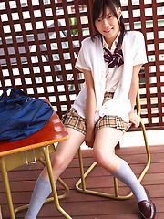 Airi Sakuragi Asian unbottoms shirt and shows chest in white bra - Japarn porn pics at JapHole.com