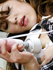 Ayaka Mizuhara Asian fingers her twat and puts vibrator on it - Japarn porn pics at JapHole.com