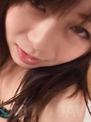 Nozomi Hatsuki Asian puts vibrator on clit and dildo in poonanie - Japarn porn pics at JapHole.com