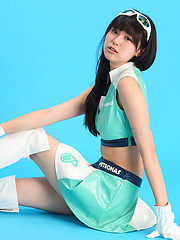 Tsukasa Arai Asian is sexy steward in short skirt and long boots - Japarn porn pics at JapHole.com