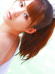 Saki Yamaguchi Asian spoils leering body in water with petals - Japarn porn pics at JapHole.com