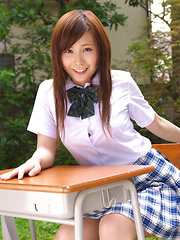 Iyo Hanaki Asian in uniform wants to take classes out of school - Japarn porn pics at JapHole.com