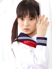 Kana Moriyama Asian is sexy both in uniform and in satin linjerie - Japarn porn pics at JapHole.com