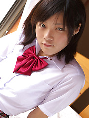 Airi Sakuragi Asian takes uniform skirt off and shows naughty bum - Japarn porn pics at JapHole.com