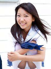 Fuuka Nishihama Asian takes school uniform off piece by piece - Japarn porn pics at JapHole.com