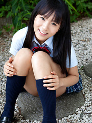 Miho Morita Asian in school uniform loves flowers and fresh air - Japarn porn pics at JapHole.com