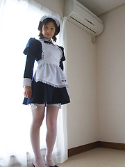 Kaori Ishii Asian in house keeper uniform shows pussy in panty - Japarn porn pics at JapHole.com