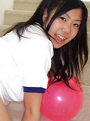 Miho Takai Asian in sports outfit is sexy while playing with ball - Japarn porn pics at JapHole.com